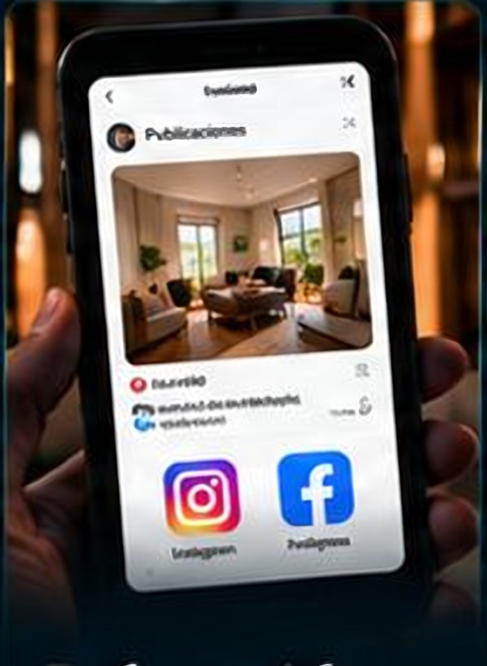 Celular mostrando publicaciones en redes sociales